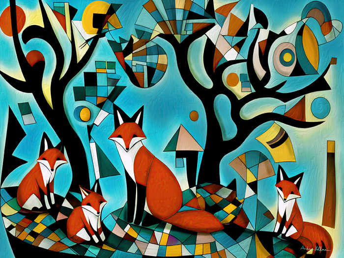 Andrea Hellman – “Fox and Her Kittens” - www.andreahellman.com
