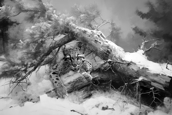 Leopard in Snow