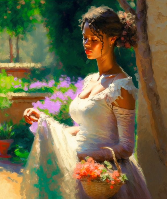 “Woman With Flowers”