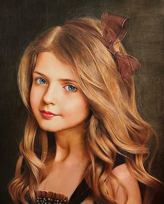 “Girl Wearing Bow Headdress”