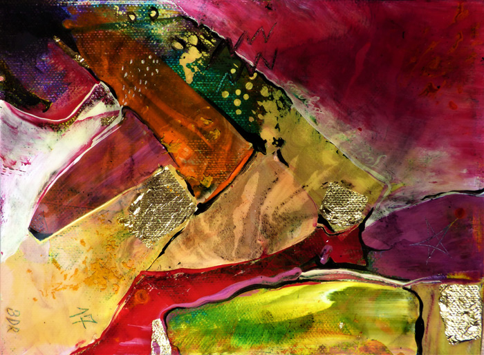 B. Dumont Renard - “juste des signes –acryliquerésine feuille dor sur toile” - www.dumont-renard.com